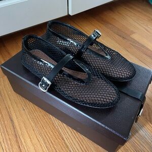 ALAIA black mesh flats